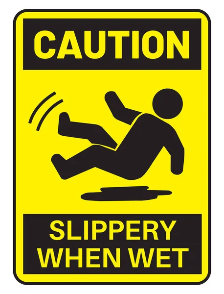 警告サインが濡れても滑りやすい ストックイラスト