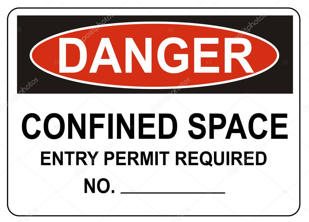 Confined space enter permit required sign