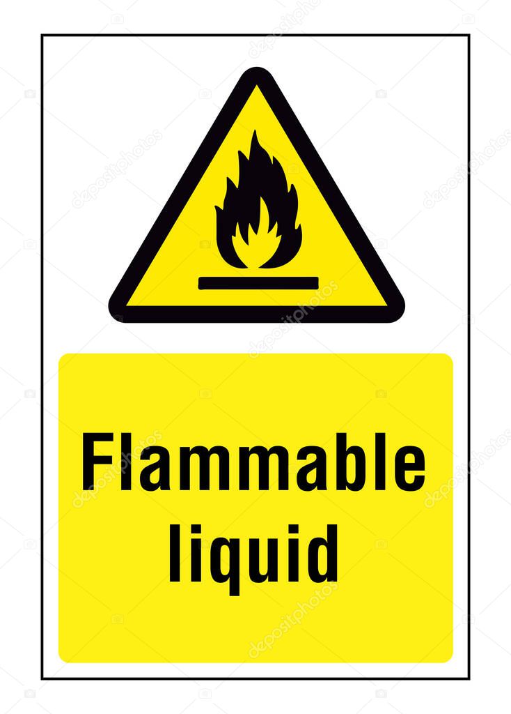 flammable liquid warning caution vector sign