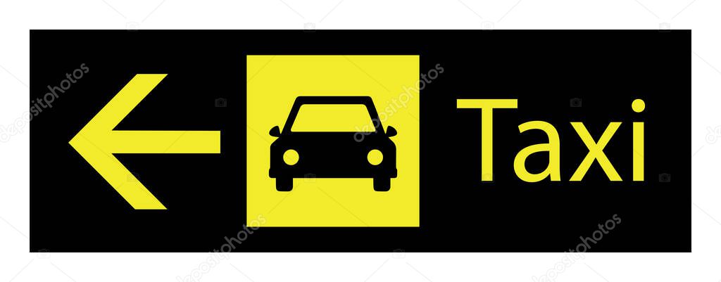 Taxi this way directional sign