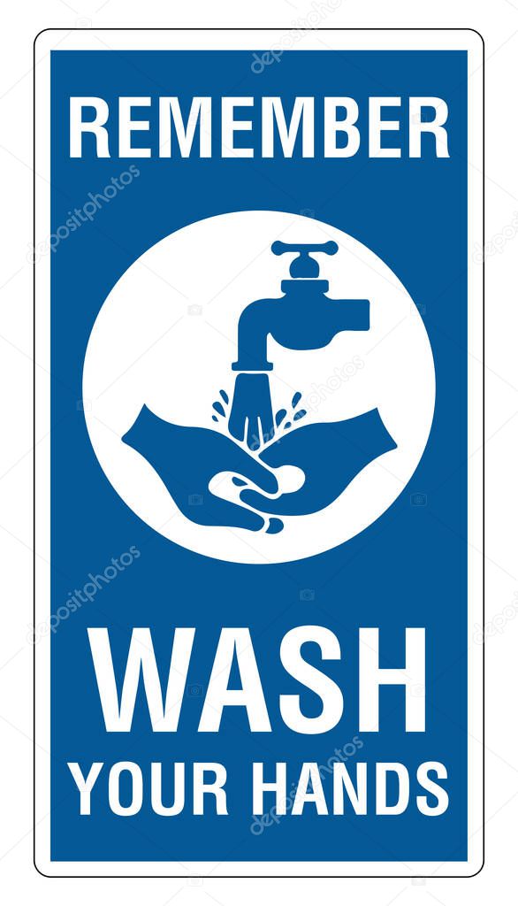 Wash your hands personal hygiene vector sign