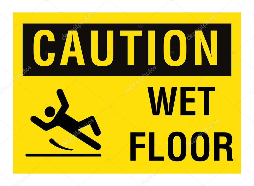 Wet Floor slippery watch your step warning sign