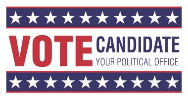 custom vote for sign election political voting banner holding clipart