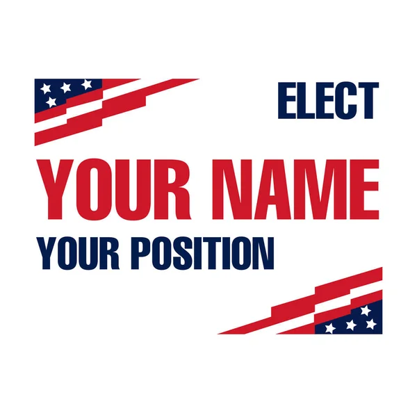 Voto Personalizado Para Eleição Sinal Bandeira Votação Política Segurando — Vetor de Stock