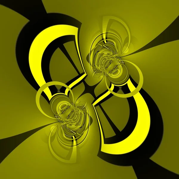 Vivid Yellow Black Strong Intricate Geometrical Shapes Patterns Cyclone Style — Stock Photo, Image