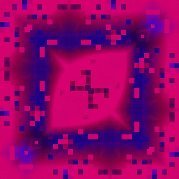 Quadratisches Design Aus Neonlila Rosa Abstrakten Mustern Mit Geometrischen Quadratischen — Stockfoto