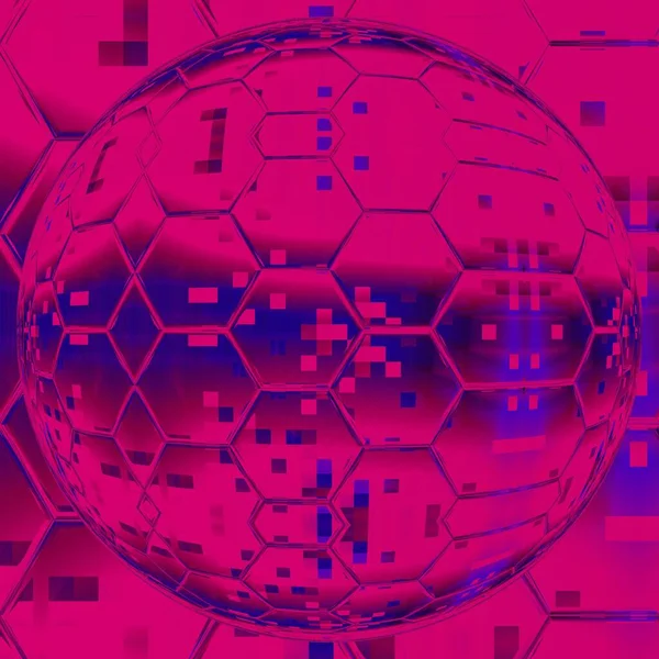 Design Hexagonal Neon Padrão Abstrato Rosa Roxo Com Formas Quadradas — Fotografia de Stock