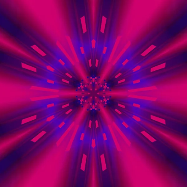 Design Fantasia Floral Hexagonal Radial Neon Padrão Abstrato Rosa Roxo — Fotografia de Stock