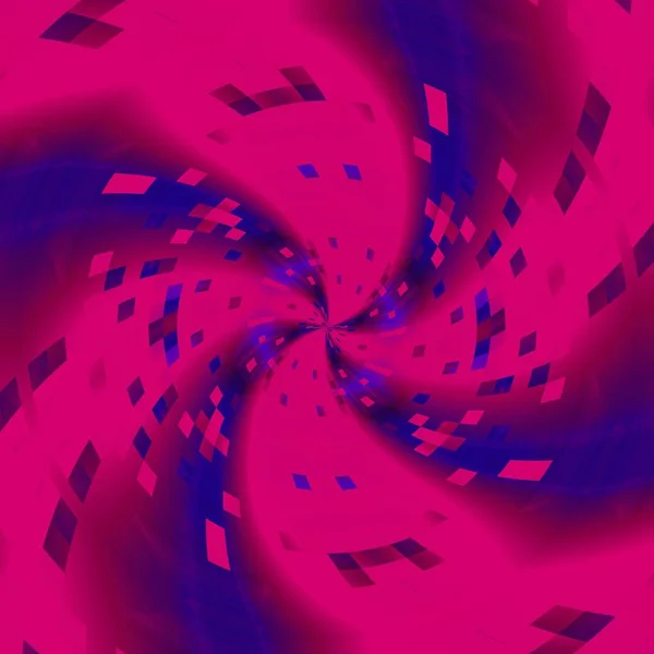 Projeto Espiral Neon Padrão Abstrato Rosa Roxo Com Formas Quadradas — Fotografia de Stock