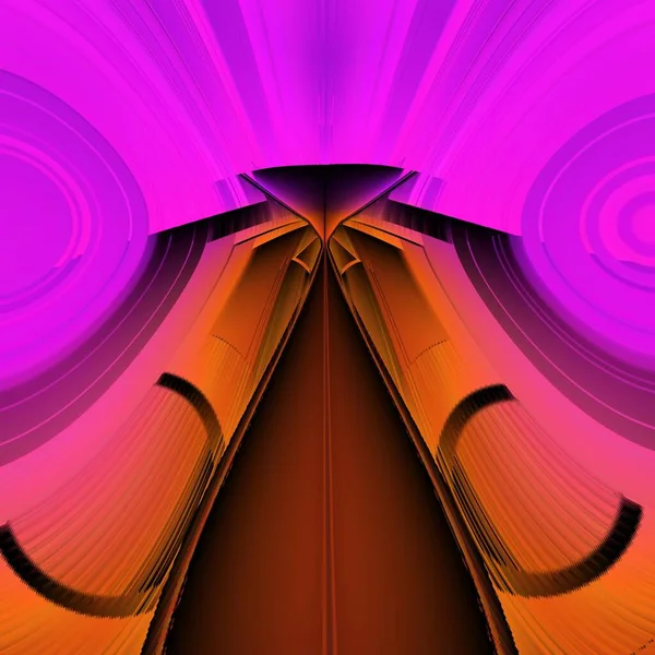 기하학적 무늬로서 오렌지색 자주색의 기하학적 그림자들 — 스톡 사진