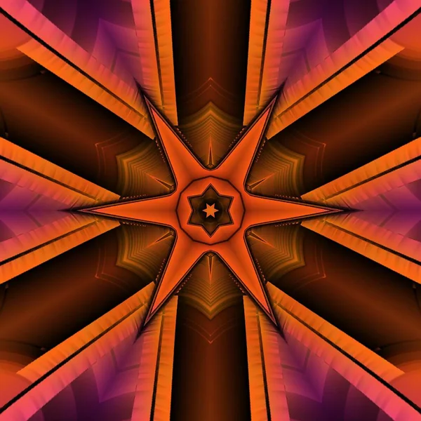 기하학적 무늬로서 오렌지색 자주색의 기하학적 그림자들 — 스톡 사진