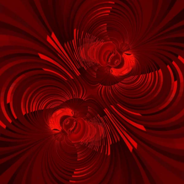 气旋风格的抽象艺术来自于喷射黑色背景上深红色的阴影 形成了许多复杂的图案形状和设计 — 图库照片