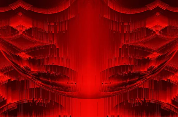 Абстрактное Искусство Оттенков Темно Ярко Красного Цвета Реактивном Черном Фоне — стоковое фото