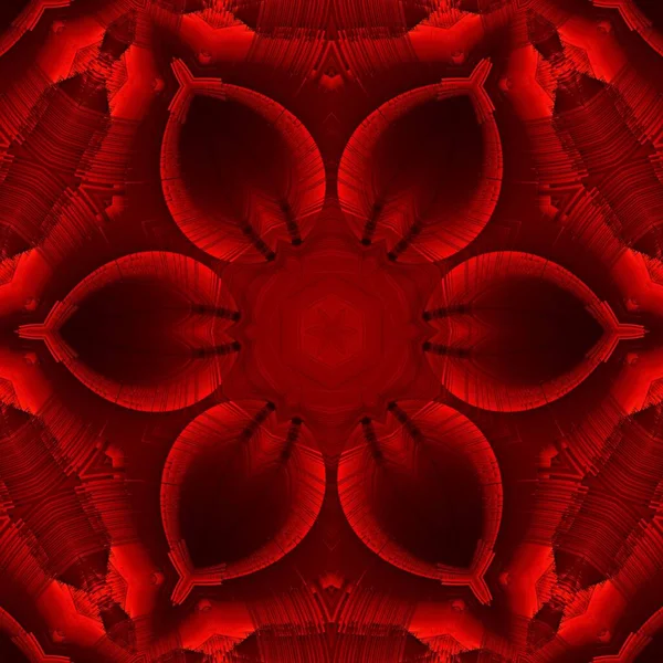 Fantezie Florală Hexagonală Artă Abstractă Din Nuanțe Culoare Roșie Vie — Fotografie, imagine de stoc