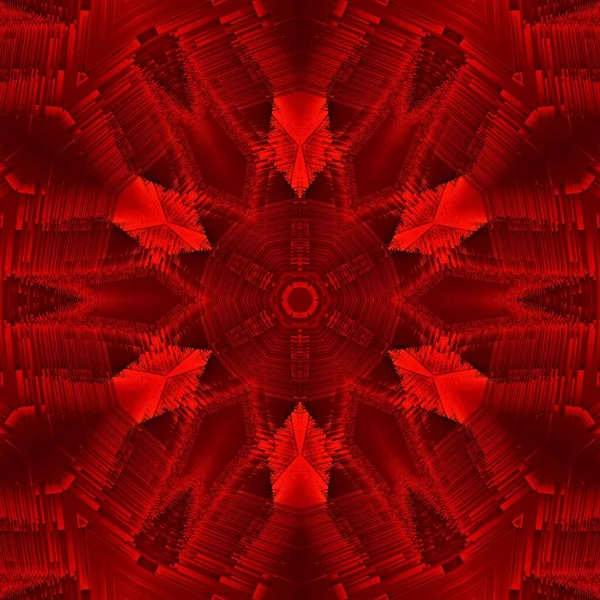 Hexagonal Floral Fantasy Abstract Art Shades Dark Vivid Red Color — Stock Photo, Image