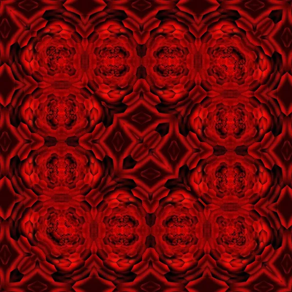 Formato Quadrado Estilo Hexagonal Arte Abstrata Tons Cor Vermelha Vívida — Fotografia de Stock