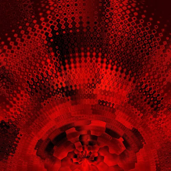 Arte Abstracto Estilo Fantasía Floral Hexagonal Tonos Color Rojo Vivo — Foto de Stock