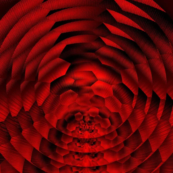 Šestihranný Květinový Fantasy Styl Abstraktní Umění Odstínů Tmavé Živé Červené — Stock fotografie
