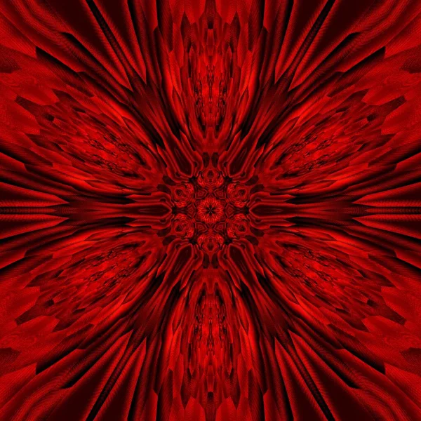 Hexagonal Floral Fantasy Style Abstract Art Shades Dark Vivid Red — Stock Photo, Image