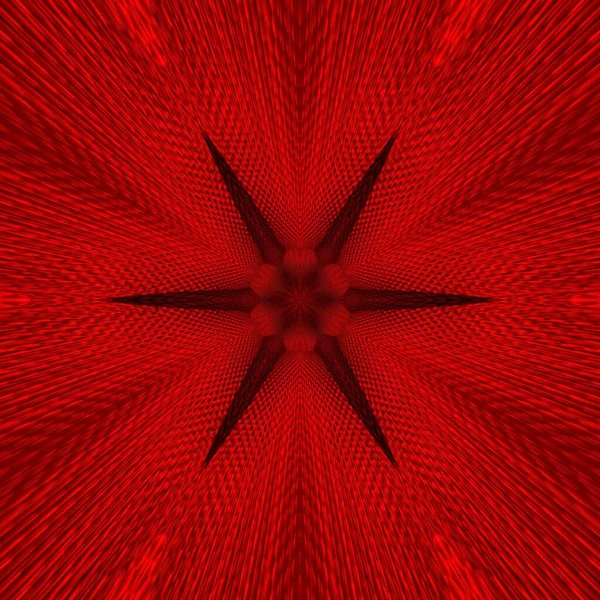 Arte Abstracto Estilo Fantasía Floral Hexagonal Tonos Color Rojo Vivo — Foto de Stock