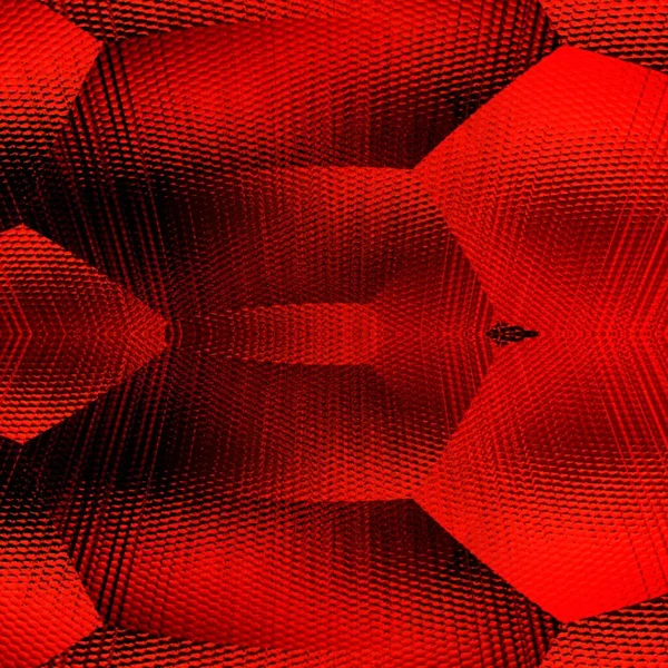 Hexagonal Floral Fantasy Style Abstract Art Shades Dark Vivid Red — Stock Photo, Image