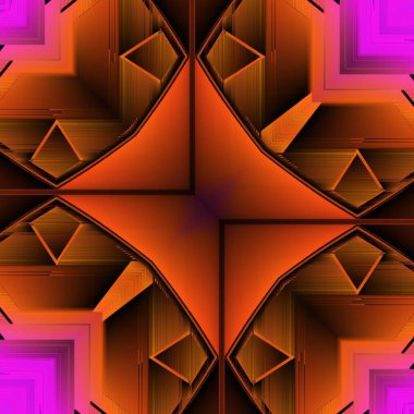 Geometrik şekiller desenler ve tasarımlar olarak turuncu ve pembe mor renklerin paslı geometrik gölgeleri