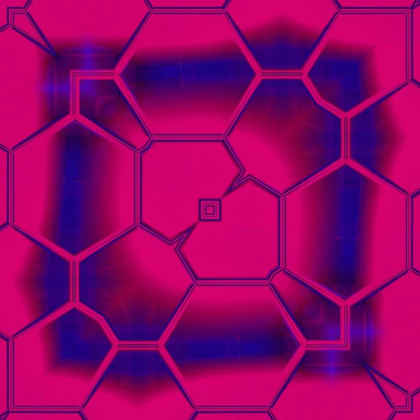 Vivido Neon Rosa Viola Con Strati Piastrelle Esagonali Mosaico Poi — Foto Stock