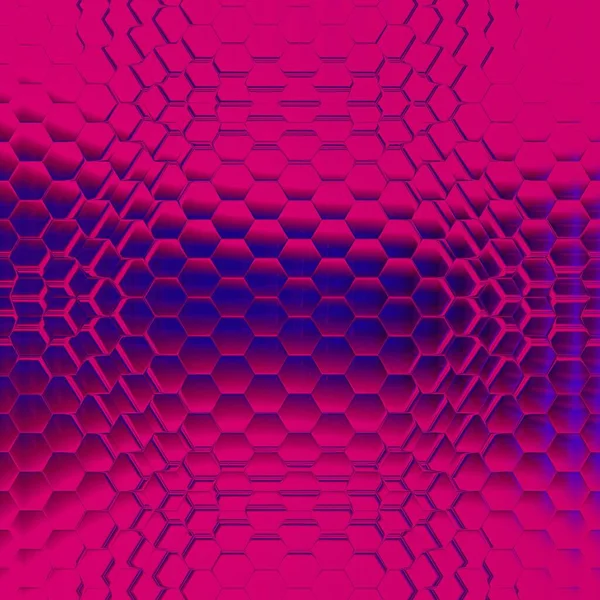Neon Purple Pink Intricate Abstract Shape Pattern Design Hexagonal Mosaic — Stock Photo, Image