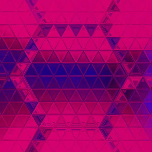 霓虹灯紫色粉红复杂抽象形状的三角镶嵌图及六角形镶嵌图框架的设计 — 图库照片