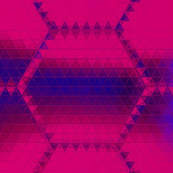 Mosaico Triangolare Neon Viola Rosa Intricato Modello Forma Astratta Design — Foto Stock