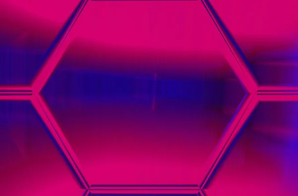 Neon Fioletowy Różowy Zawiły Abstrakcyjny Kształt Wzór Projekt Sześciokątnej Ramy — Zdjęcie stockowe