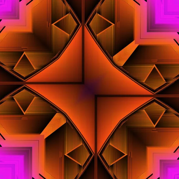 幾何学模様やデザインとしてオレンジとピンクの紫の色の錆びた幾何学的な色合い — ストック写真
