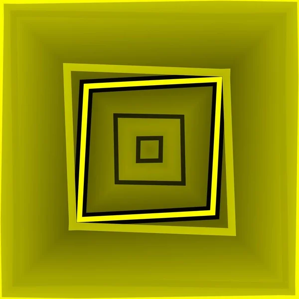 鮮やかな黄色と黒の強い複雑な幾何学的形状パターンと最小2乗形式のデザイン — ストック写真