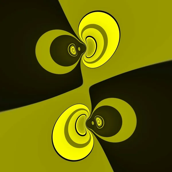 Lebendige Gelb Und Schwarz Starke Komplizierte Geometrische Zyklon Stil Formen — Stockfoto