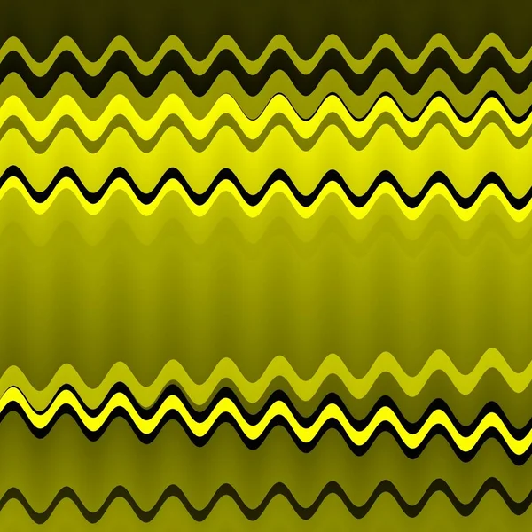 生动的黄色和黑色强烈而复杂的几何模糊的半透明软形状图案和波浪形线条的设计 — 图库照片