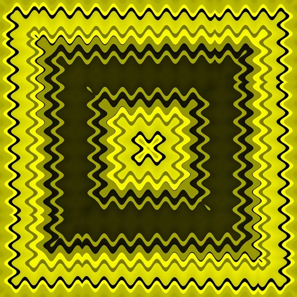 Square Format Vivid Yellow Black Strong Intricate Geometrical Shapes Patterns — Stock Photo, Image