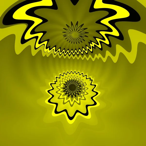 노란색 검은색의 기하학적으로 반투명의 부드러운 웨이브 디자인 — 스톡 사진