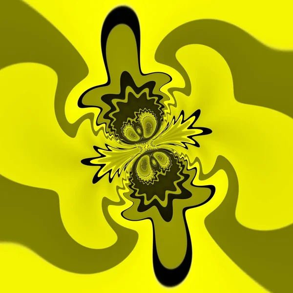 Ciclone Estilo Amarelo Vívido Preto Formas Geométricas Intrincadas Fortes Padrões — Fotografia de Stock