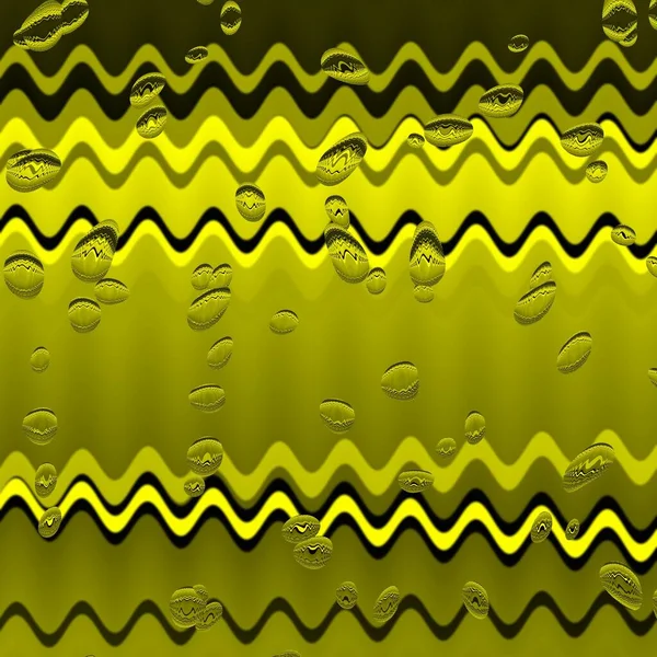 Water Drop Effect Vivid Yellow Black Strong Intricate Geometrical Shapes — Stock Photo, Image