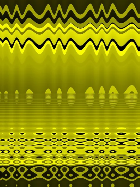 Rimpel Effecten Van Water Reflecties Van Levendige Geel Zwart Sterke — Stockfoto