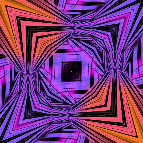 Оттенки Розового Фиолетового Линейной Сходящейся Футуристической Форме Черном Фоне Преобразованные — стоковое фото