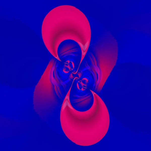 Using High Contrast Saturated Blue Red Neon Colors Generate Patterns — Stock Photo, Image