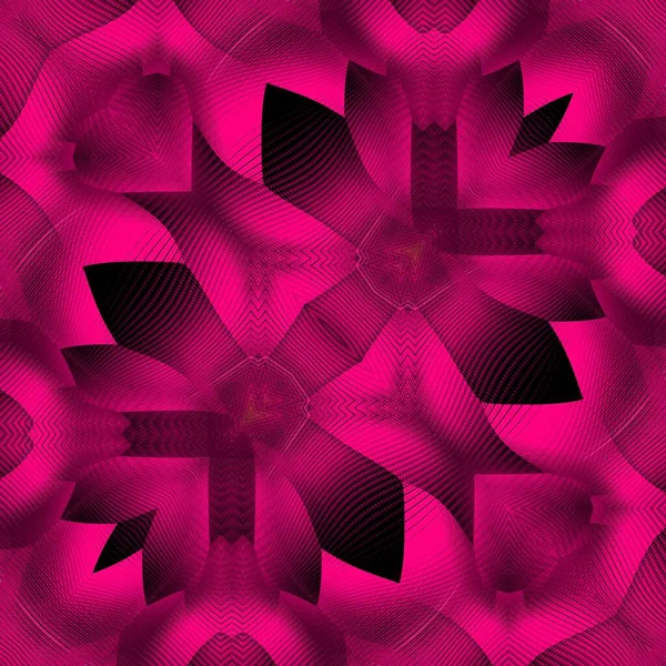 Tons Rosa Roxo Texturizado Disco Padrões Estilo Luz Fundo Preto — Fotografia de Stock