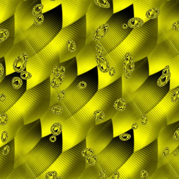 Odcienie Żółtego Złota Teksturowane Disco Lekkie Wzory Czarnym Tle Generując — Zdjęcie stockowe