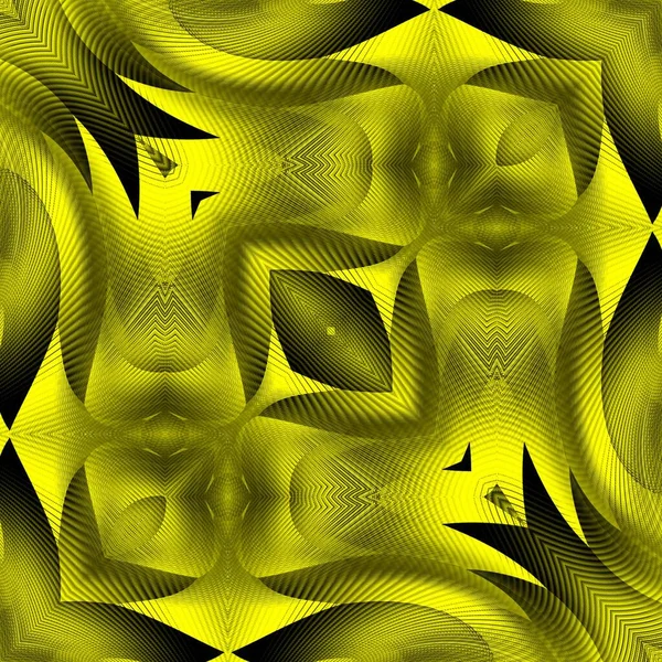 Nuances Jaune Texturé Motifs Style Lumière Disco Sur Fond Noir — Photo