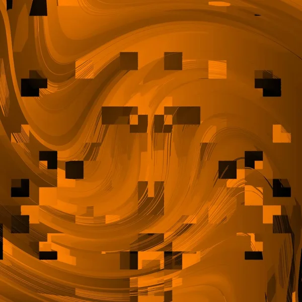 Altın Sarısı Dikdörtgen Şekiller Birçok Farklı Geometrik Girdap Etkisi Desenleri — Stok fotoğraf