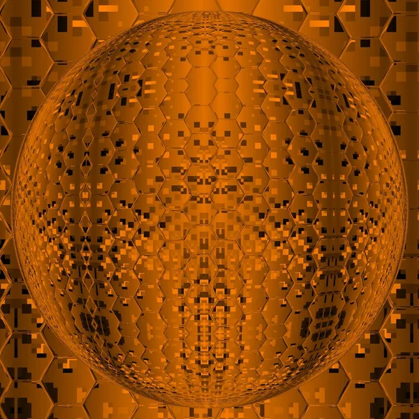Obdélníkové Tvary Zlatožluté Mnoha Různorodých Geometrických Šestiúhelníkových Mozaikových Obrazců Unikátních — Stock fotografie
