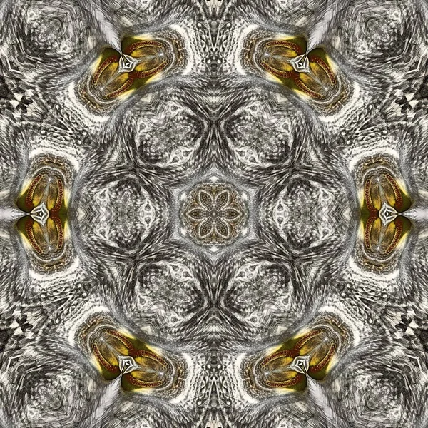 Περίπλοκα Συμμετρικά Μοτίβα Φαντασίας Από Ασήμι Και Χρυσό Floral Και — Φωτογραφία Αρχείου