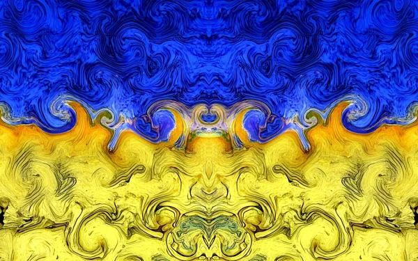Matisse Ihlette Kék Papír Geometriai Formák Minták Sárga Ábrázolja Mezőket — Stock Fotó