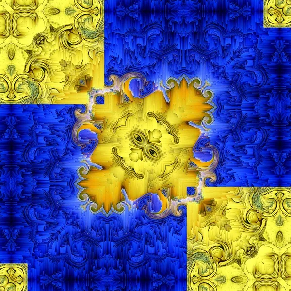 Matisse Inspiró Formas Geométricas Papel Azul Patrones Con Amarillo Que — Foto de Stock